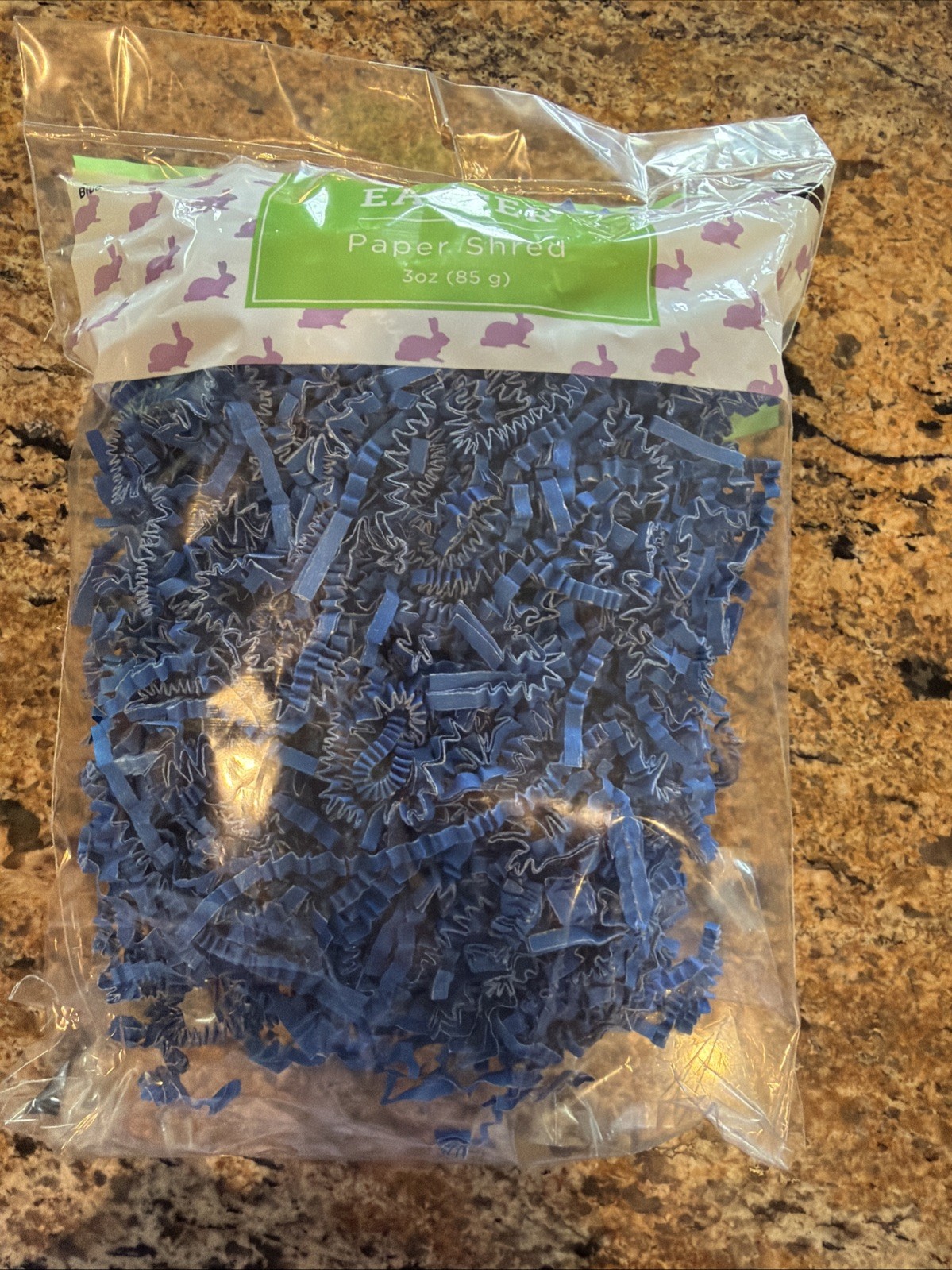 New! Blue Gift Basket Crinkle Paper Shred Filler Easter 1 Bag-NEW- gallery