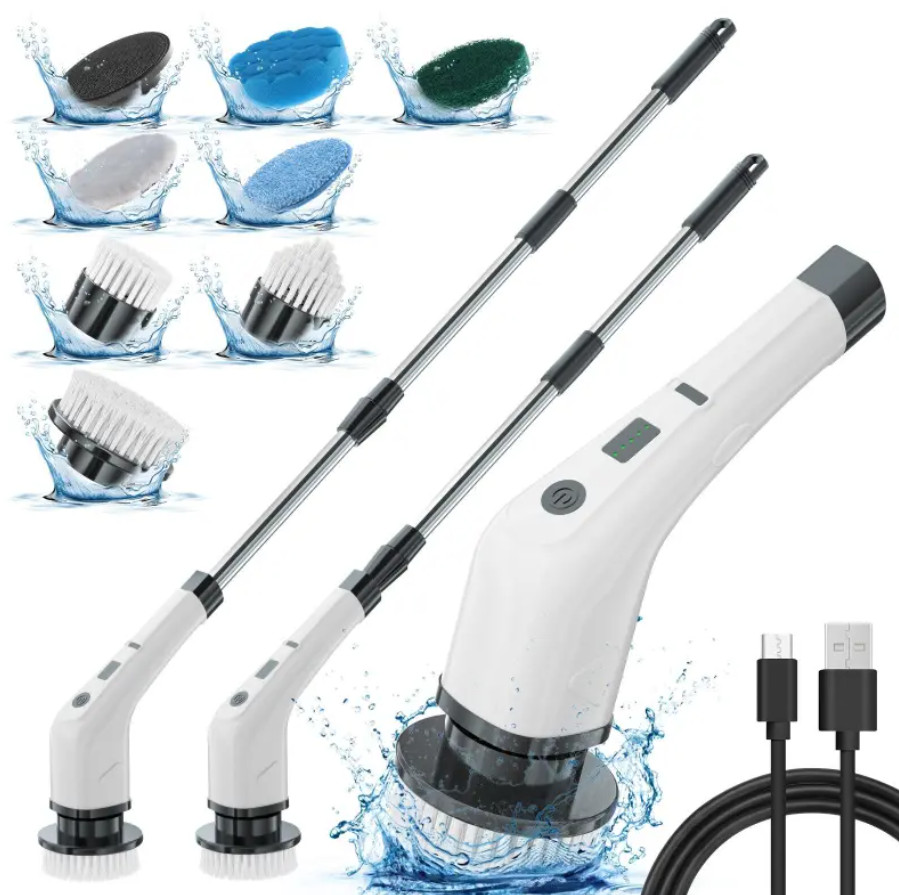 Electric Cleaning Brush Cordless Power Scrubber USB Rechargeable Waterproof gallery