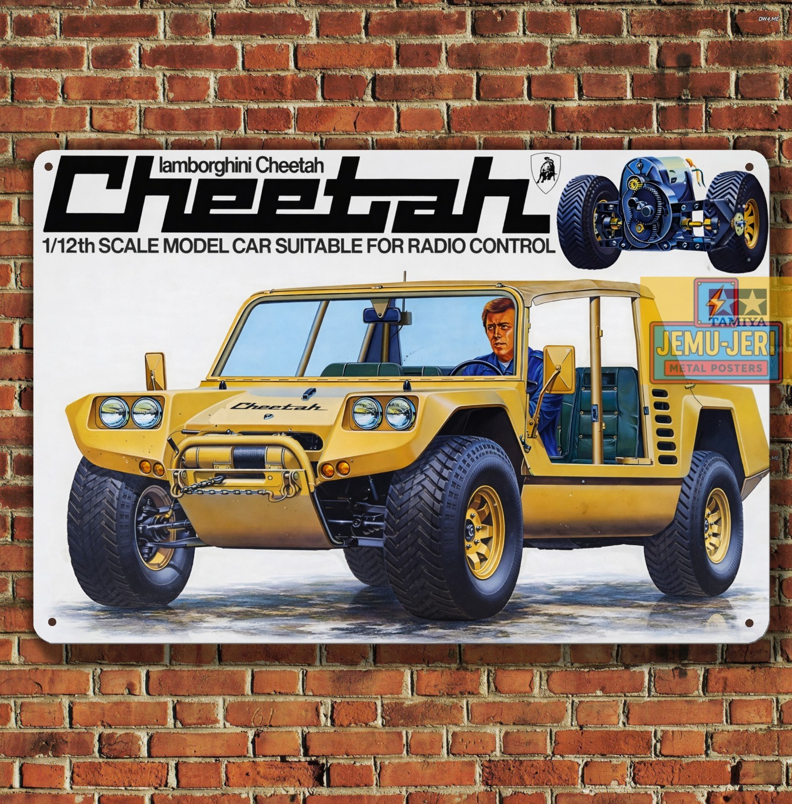 Tamiya Lamborghini Cheetah Rc Car Metal Poster - Tin Sign - Size:20x30cm 8x12in gallery