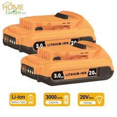 2Packs DCB203 20V 3.0Ah Lithium-ion Replacement Battery for Dewalt 20 Volt Max