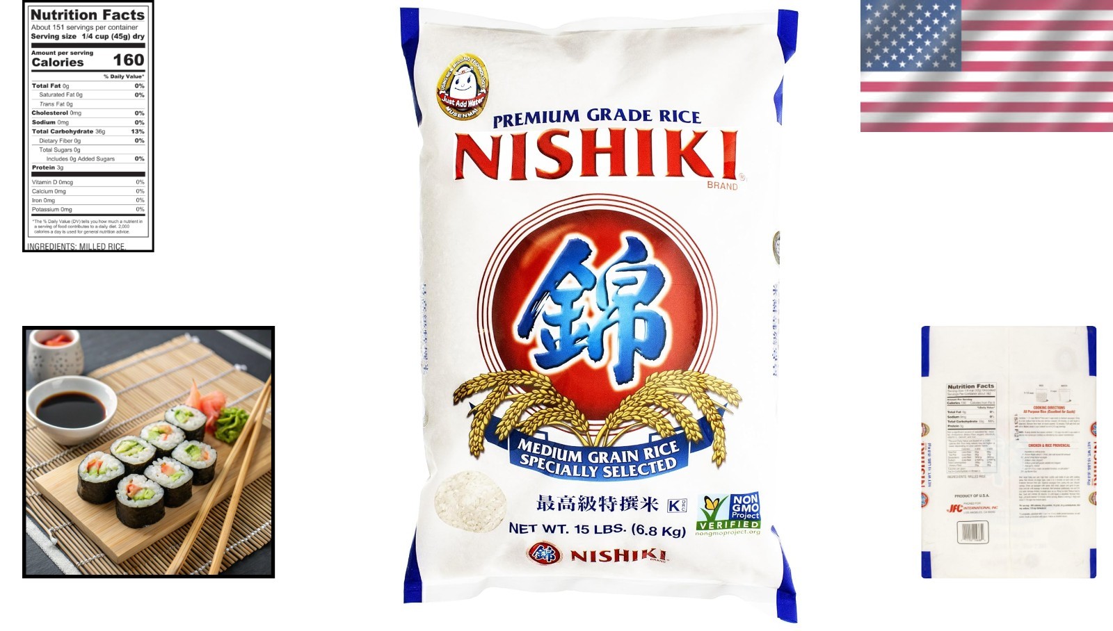 Medium Grain Rice 5 Pound Pack Gluten-Free Non-GMO Ideal for Sushi gallery