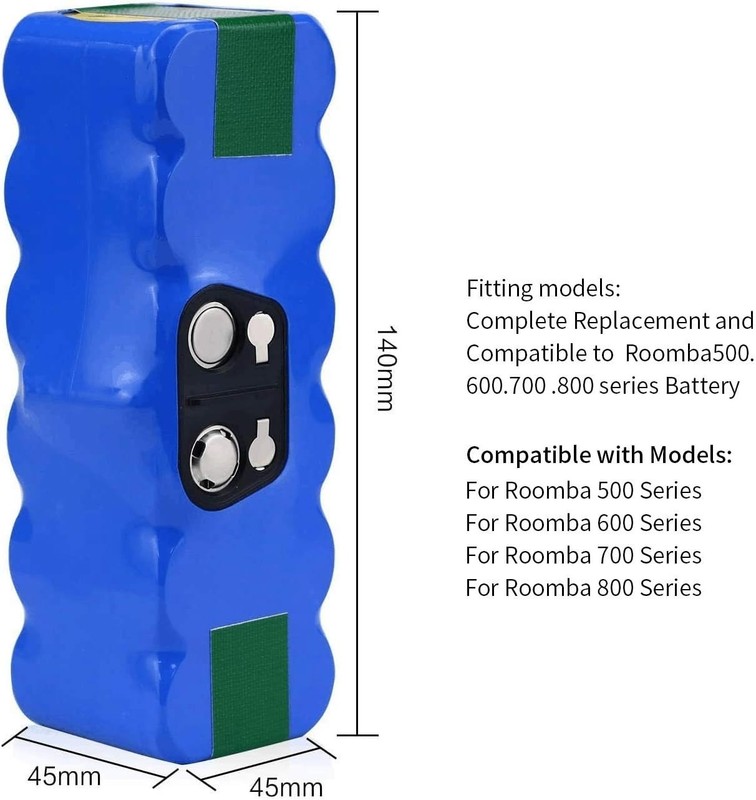 6400mAh Lithium Ion Replacement Battery for Vacuum Cleaners, 14.8V Power gallery