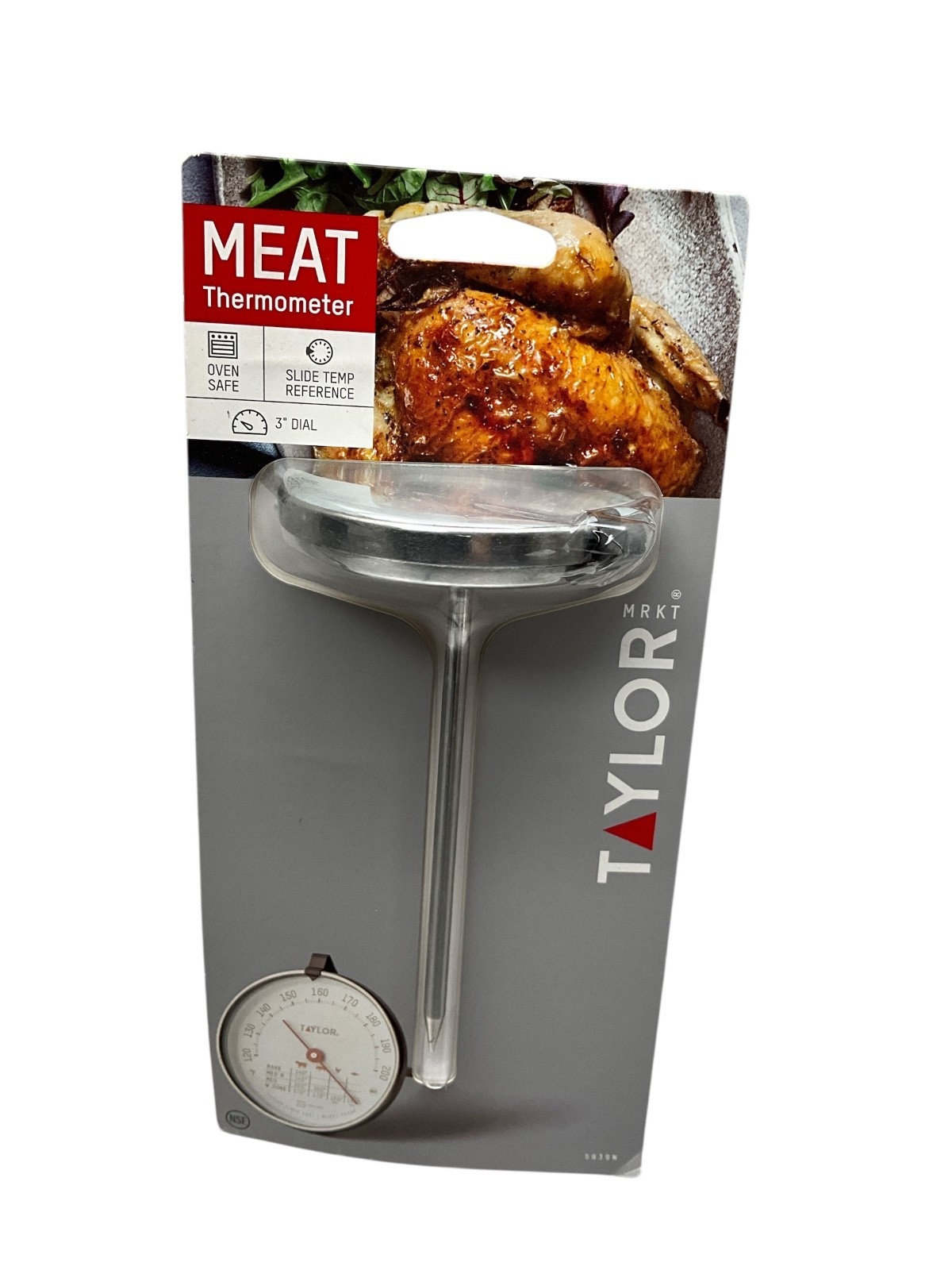 Taylor Meat Thermometer 3" Dial Oven Safe Stainless Steel Probe w/ Temp Guide gallery