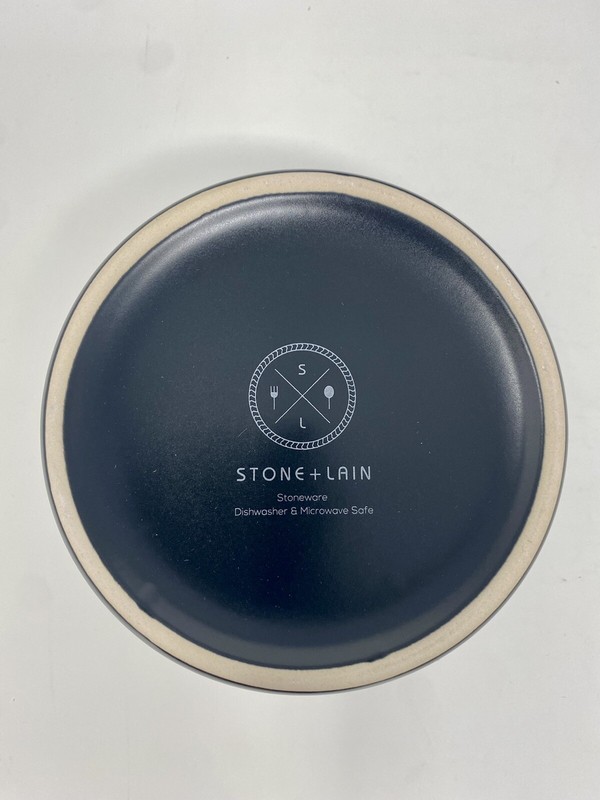 Stone Lain Stoneware Dinnerware Set, Service For 4, Matte Black, Free Ship! gallery