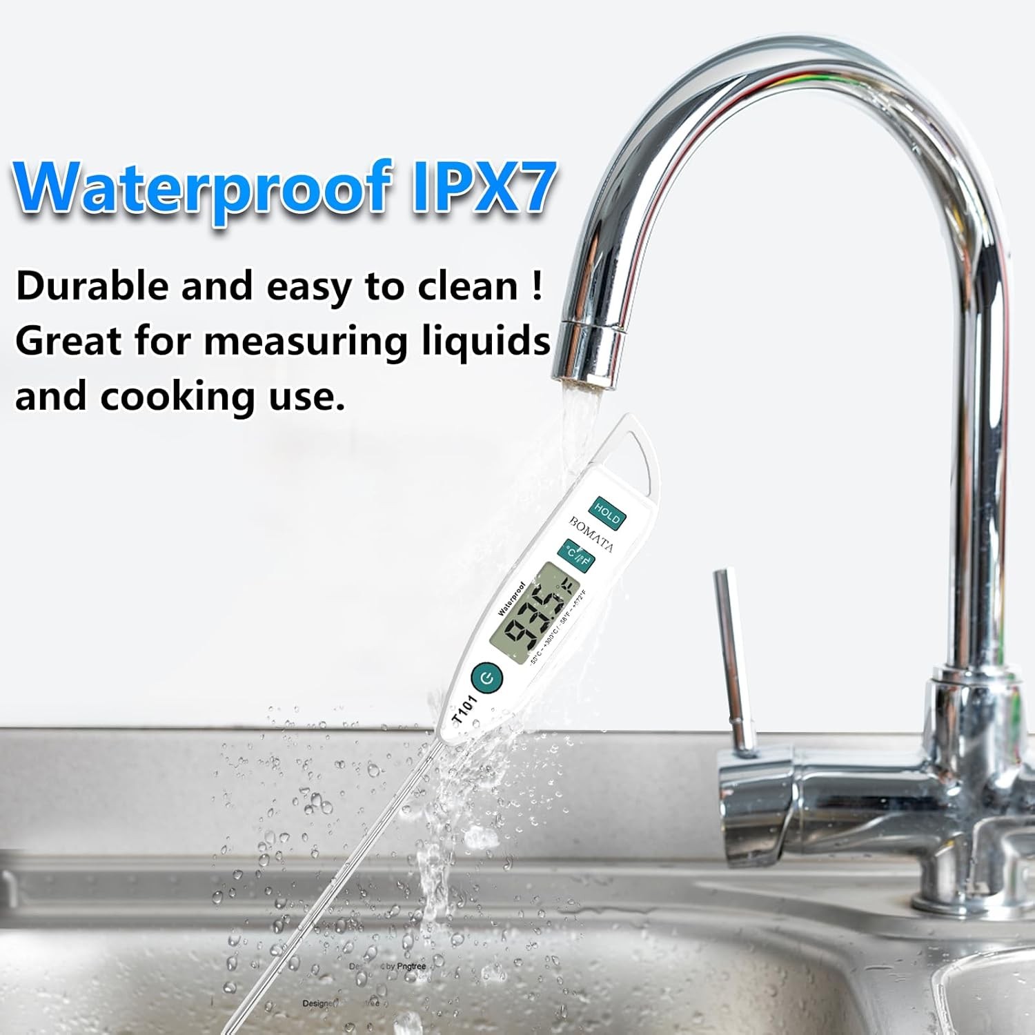 BOMATA Waterproof IPX7 Thermometer for Water, Liquid, Candle and White gallery