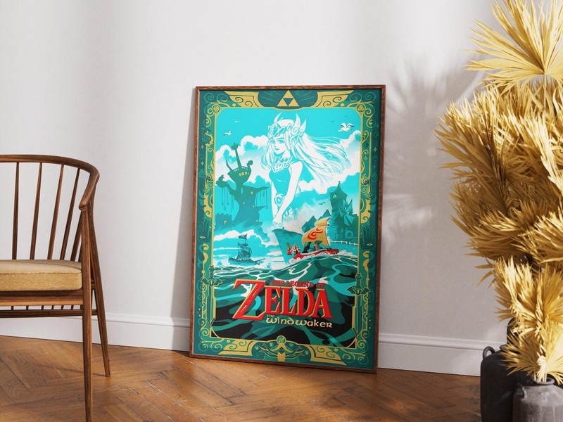 Zelda Wind Waker Poster – Ocean Adventure Cel-Shaded Fantasy Gamer Art gallery
