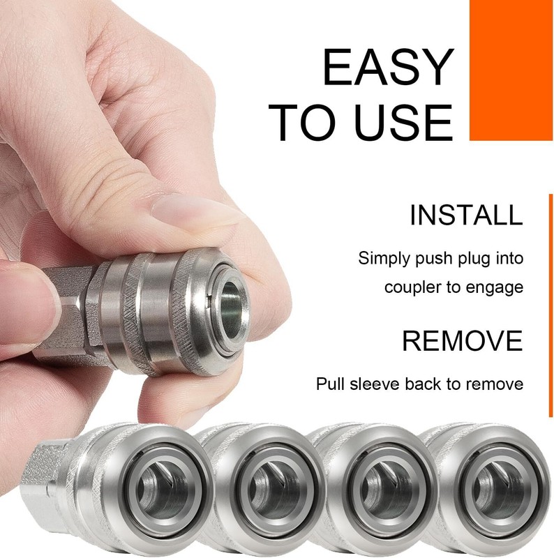 S775 A-Style Air Coupler Push Type 1/4" FNPT NPT Female Pack of 4 gallery