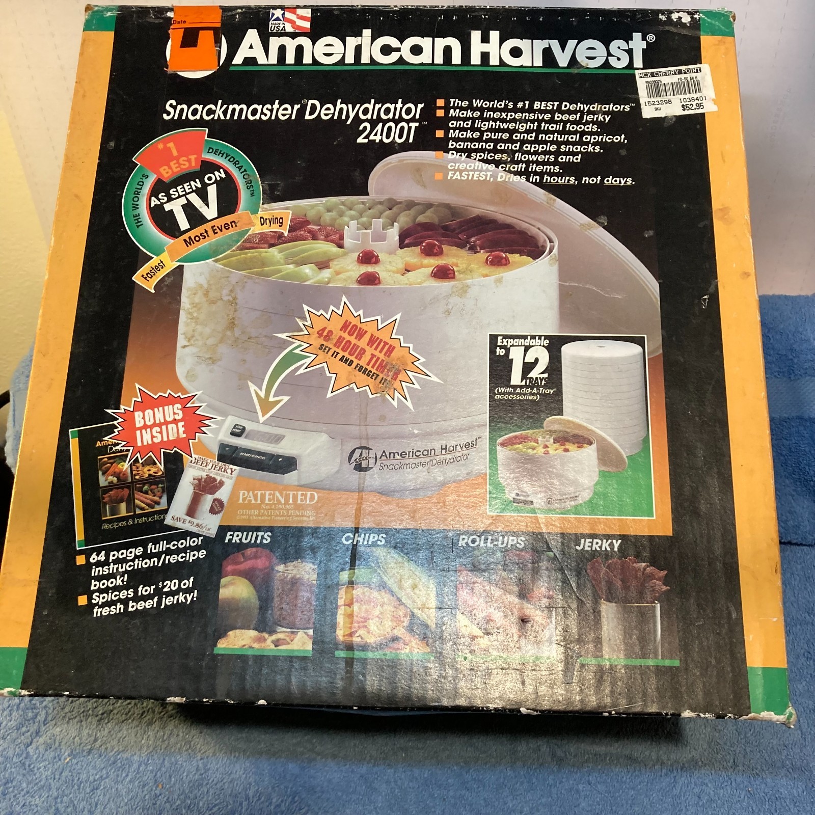 American Harvest Snackmaster Dehydrator 2400 FD-50 Adjustable 4 Tray Used open b gallery