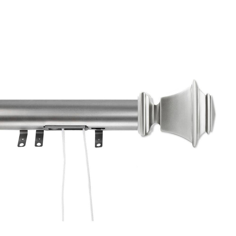 30 In. - 48 In. Bach Decorative Traverse Rod with Sliders in Satin Nickel gallery
