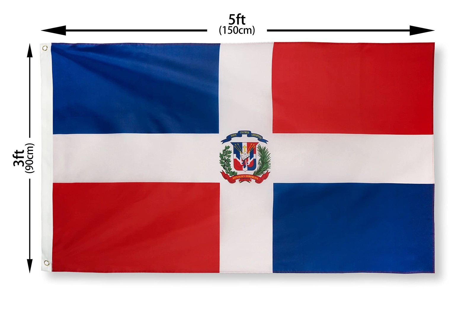 DANF Dominican Flag 3x5 Foot Polyester Bandera De Republica Dominicana National gallery