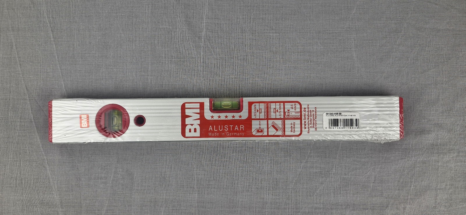 BMI Spirit Level Ruler – 40 cm – 2 Vials – Bayerische Maßindustrie – Germany gallery