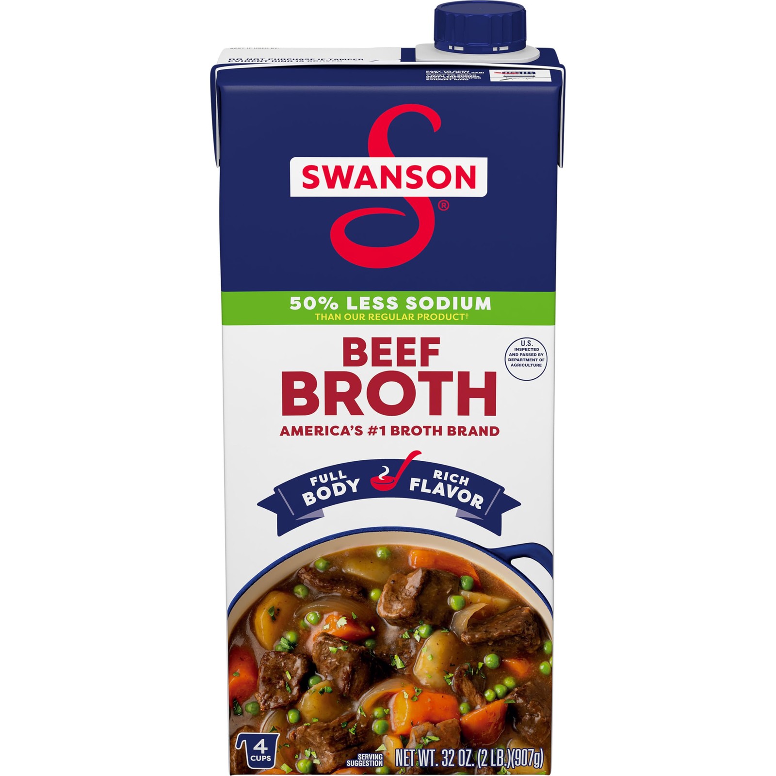 SWANSON S Lower Sodium Beef Broth, 32 oz Carton 32 Ounce (Pack of 1) gallery