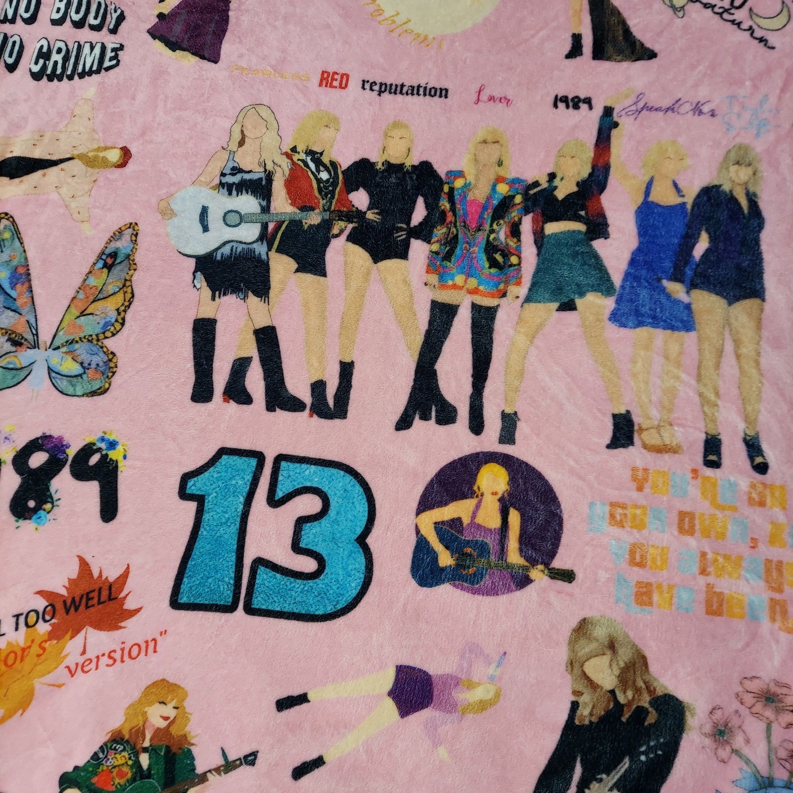 Taylor Swift Eras Pink Plush Lightweight Throw Blanket Swiftie Collage 50"x56" gallery