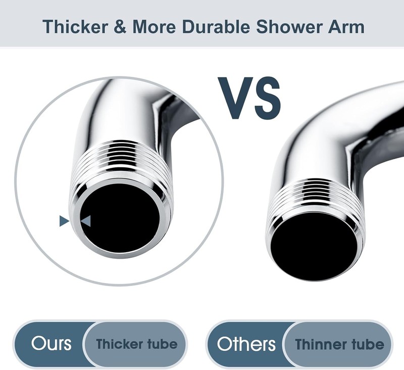 “Bright Showers” 6'' Brass Shower Arm With Flange Chrome BAR0633-01 gallery