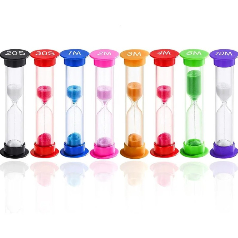 6pcs Sand Hourglass Teeth Brushing Timer for Kids – 2 Minute Sand Watch - NEW gallery