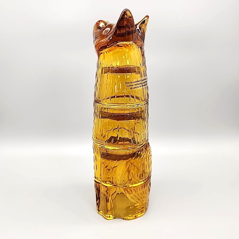 DOIY Ginger Kitty Design Amber Cat Stacking Glasses Set of 4 Novelty Drinkware gallery
