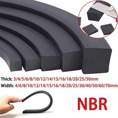 Nitrile Rubber Sealing Strip NBR Solid Square Strip Oil Resistance Thick 3-30mm