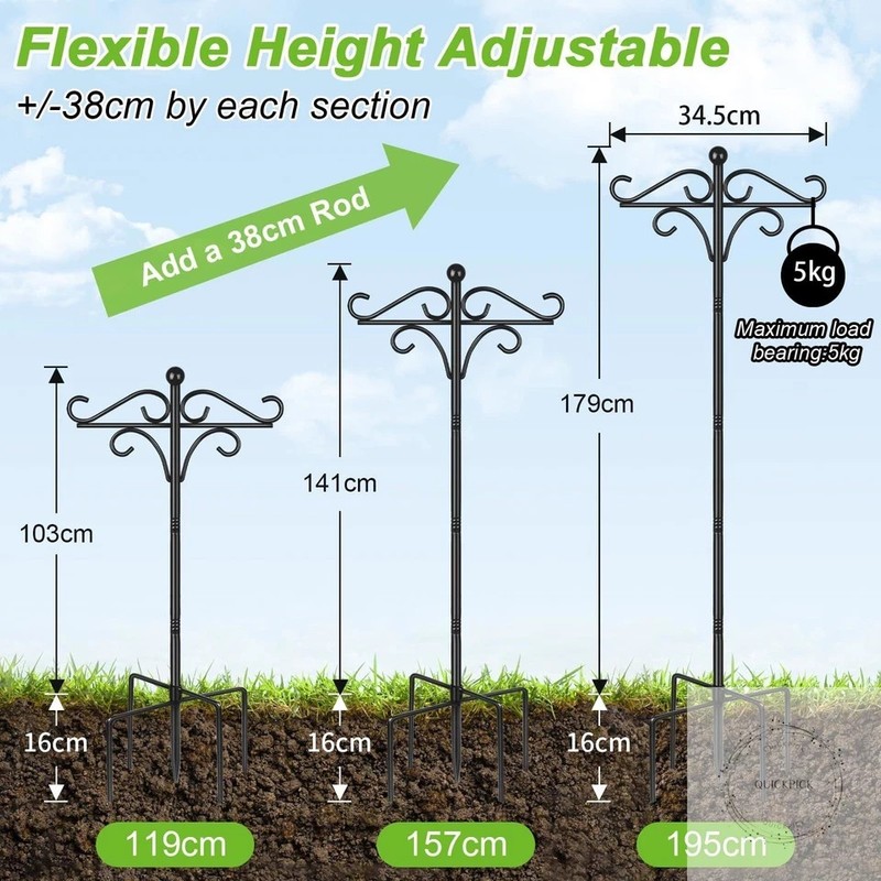 Bird Feeder Pole Stand Squirrel Proof, 92 Inch Shepherds Hooks for Outdoor Heavy gallery