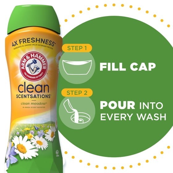 Arm & Hammer Clean Meadow Scent Booster 24 oz Pack of 2 Laundry Beads gallery