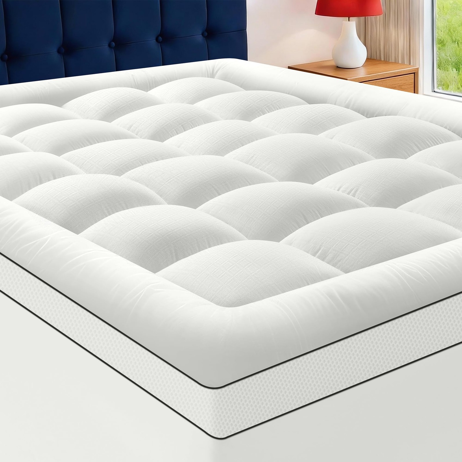 Queen Size Mattress Topper for Back Pain, Soft Extra Thick Pillow Top Mattres... gallery