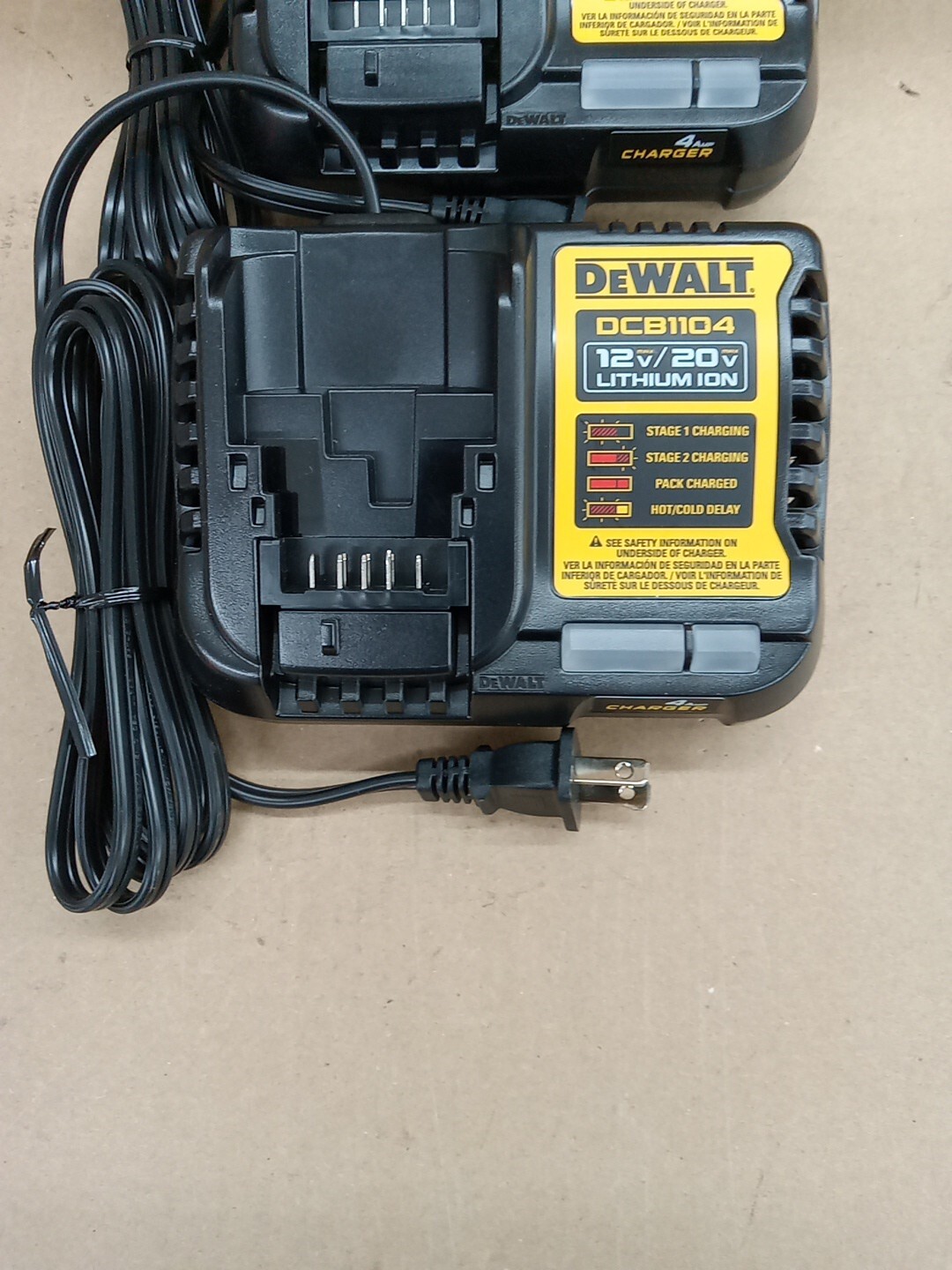 Dewalt DCB1104, 12V/20V Lithium Ion Battery Charger (Lot of 2), New Genuine OEM gallery