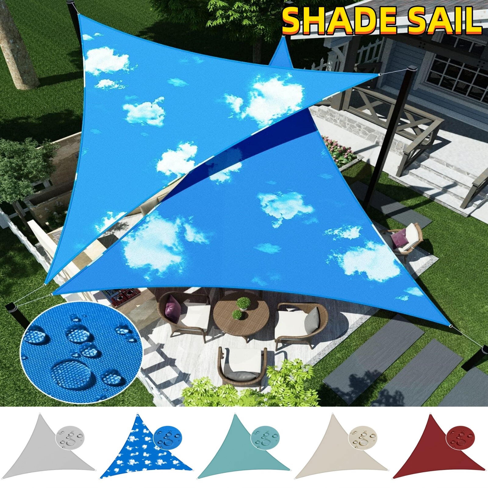 Outdoor Waterproof Sun Shade Sail Equal Triangle Canopy Patio Shelter Cover gallery