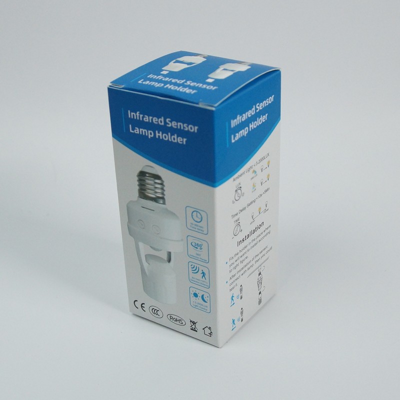 Screw-In Motion Detector Sensor Light Socket 360° to 25' LED Fluorescent E26/E27 gallery