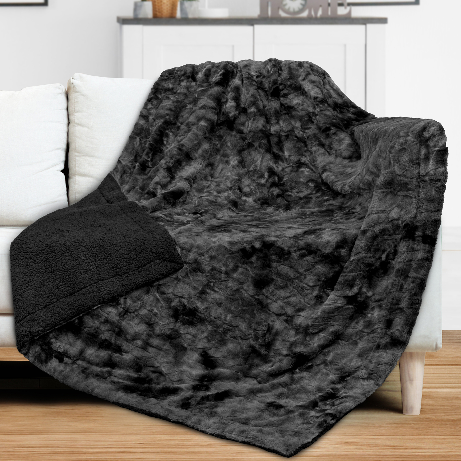 Reversible Faux Fur Blanket Soft Warm Fluffy Sherpa Sofa Throw Shaggy Soft Plush gallery