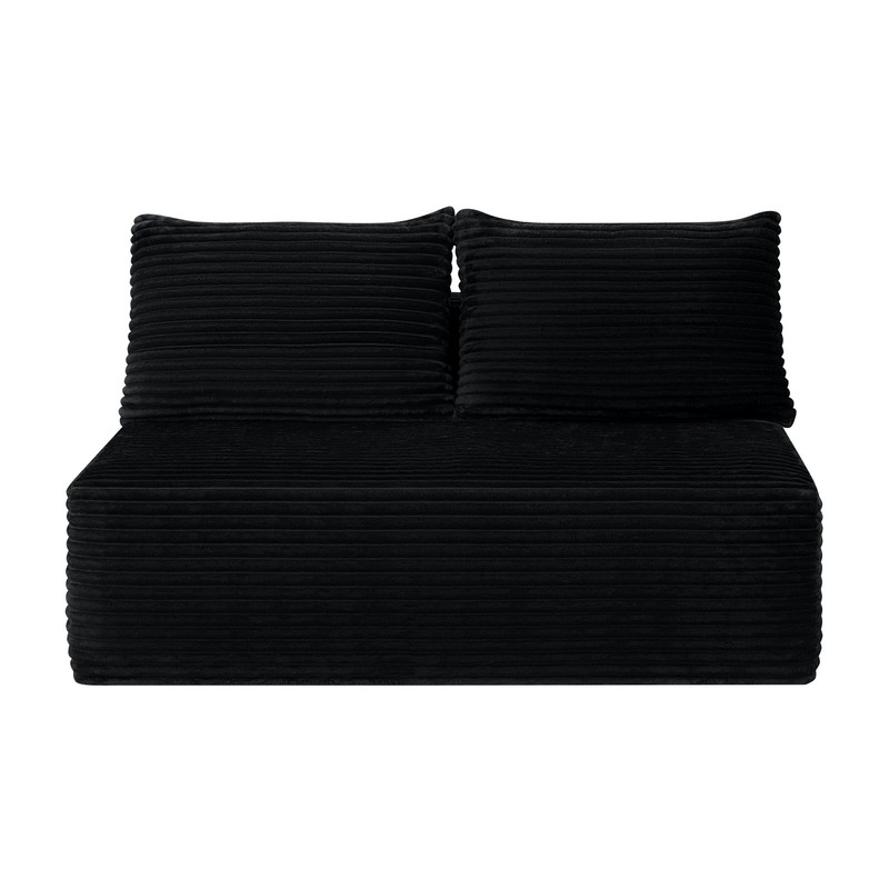 58" L-Shape Cloud Sectional Couch with Double Chaise, Black gallery