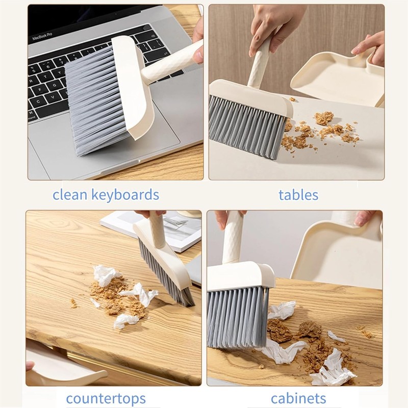 Mini Broom and Dustpan Set Compact Cleaning Kit for Home Car Travel Pet Hair gallery