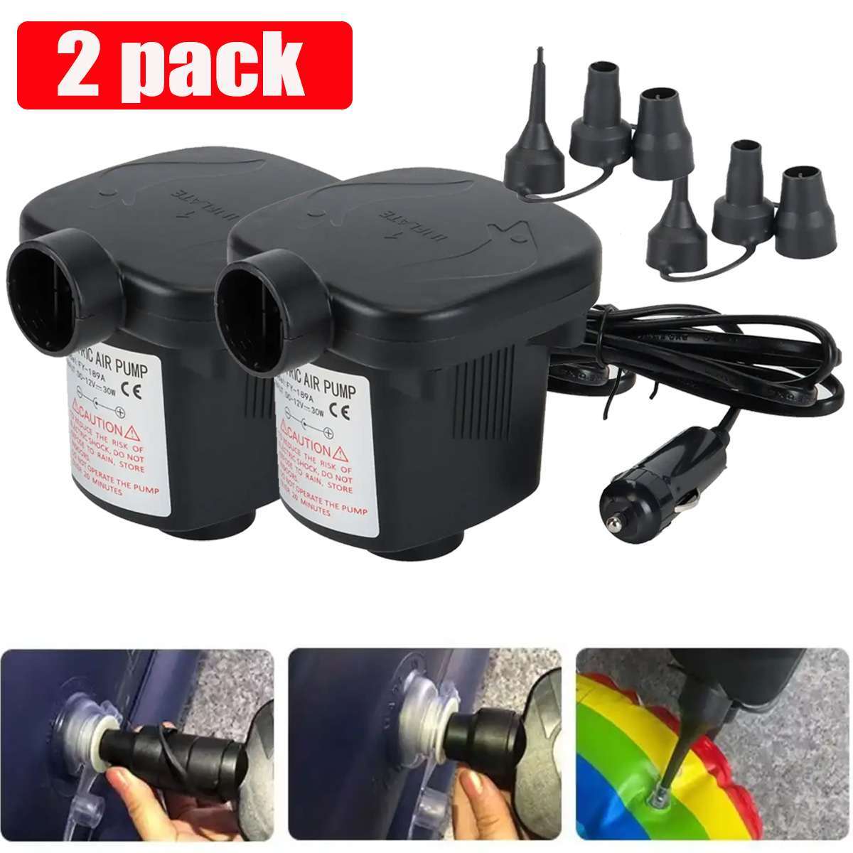 Electric Air Pump For Inflatable Pool Toys Air Mattress Camping Bed Car Portable gallery