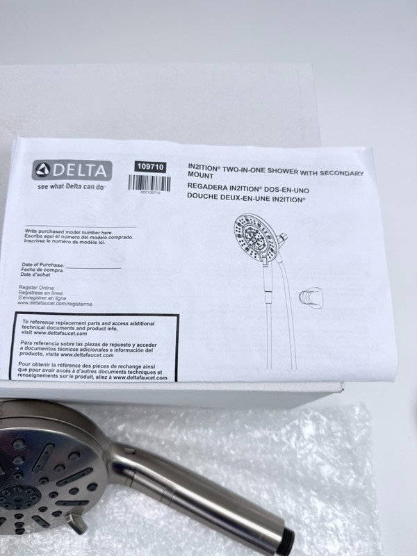 Delta 6-Setting In2ition ProClean Spotshield Showerhead Nickel Silver NOB gallery