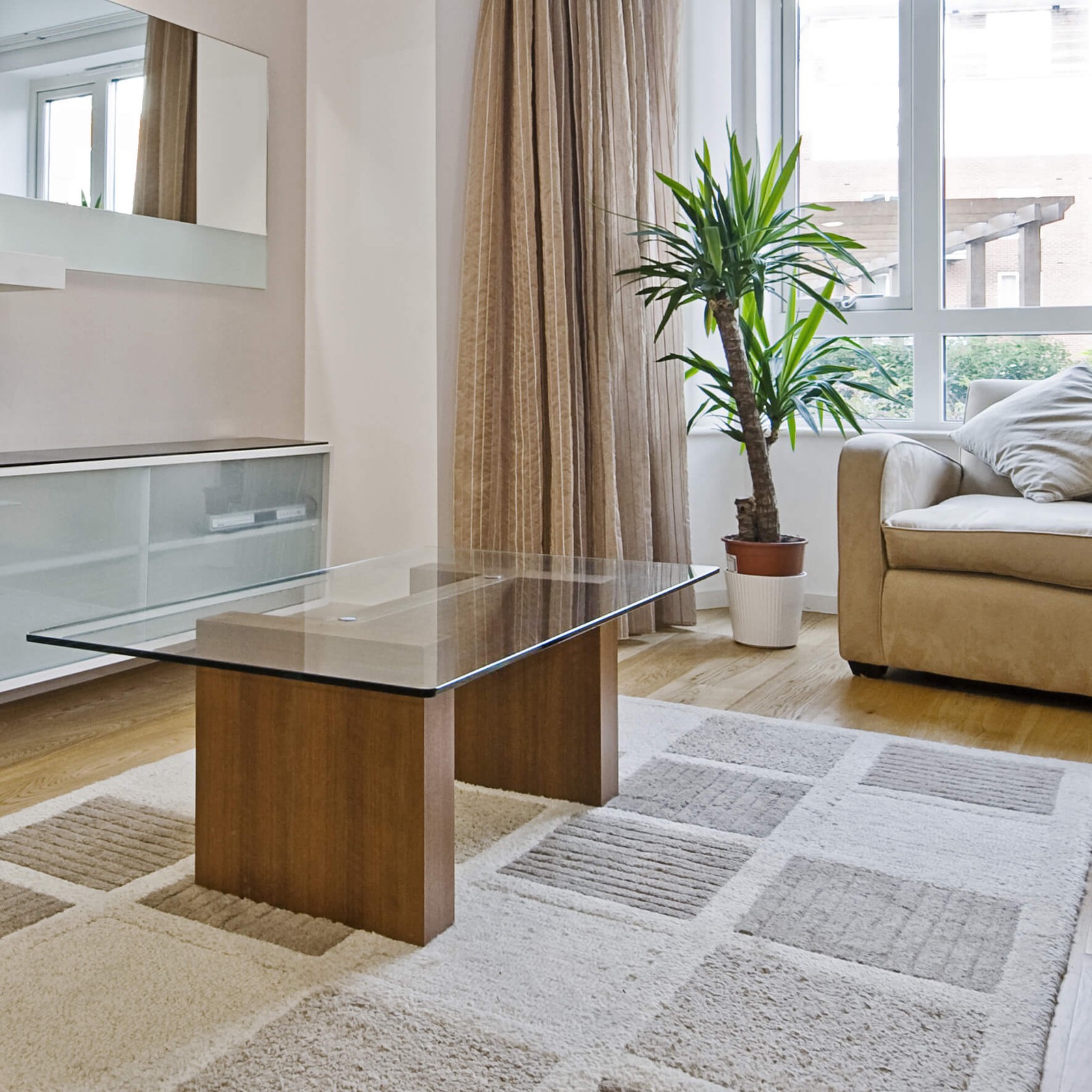 Fab Glass and Mirror Rectangle Clear Glass Table Top w/ Pencil Polish gallery