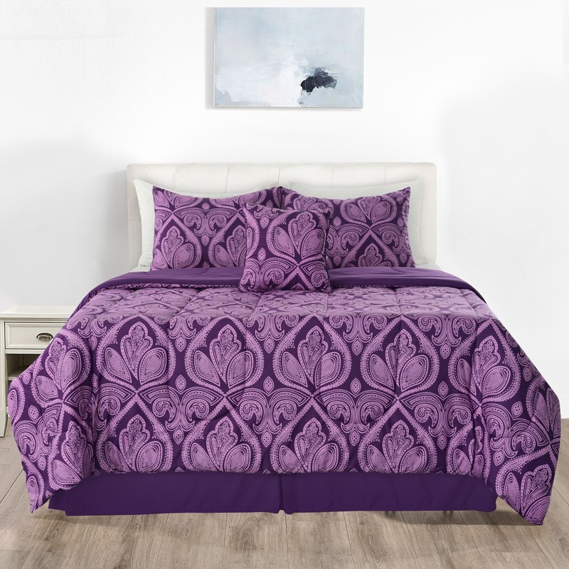 5 Piece Reversible Comforter Set Down Alternative Duvet Insert Quilt Bedding Set gallery