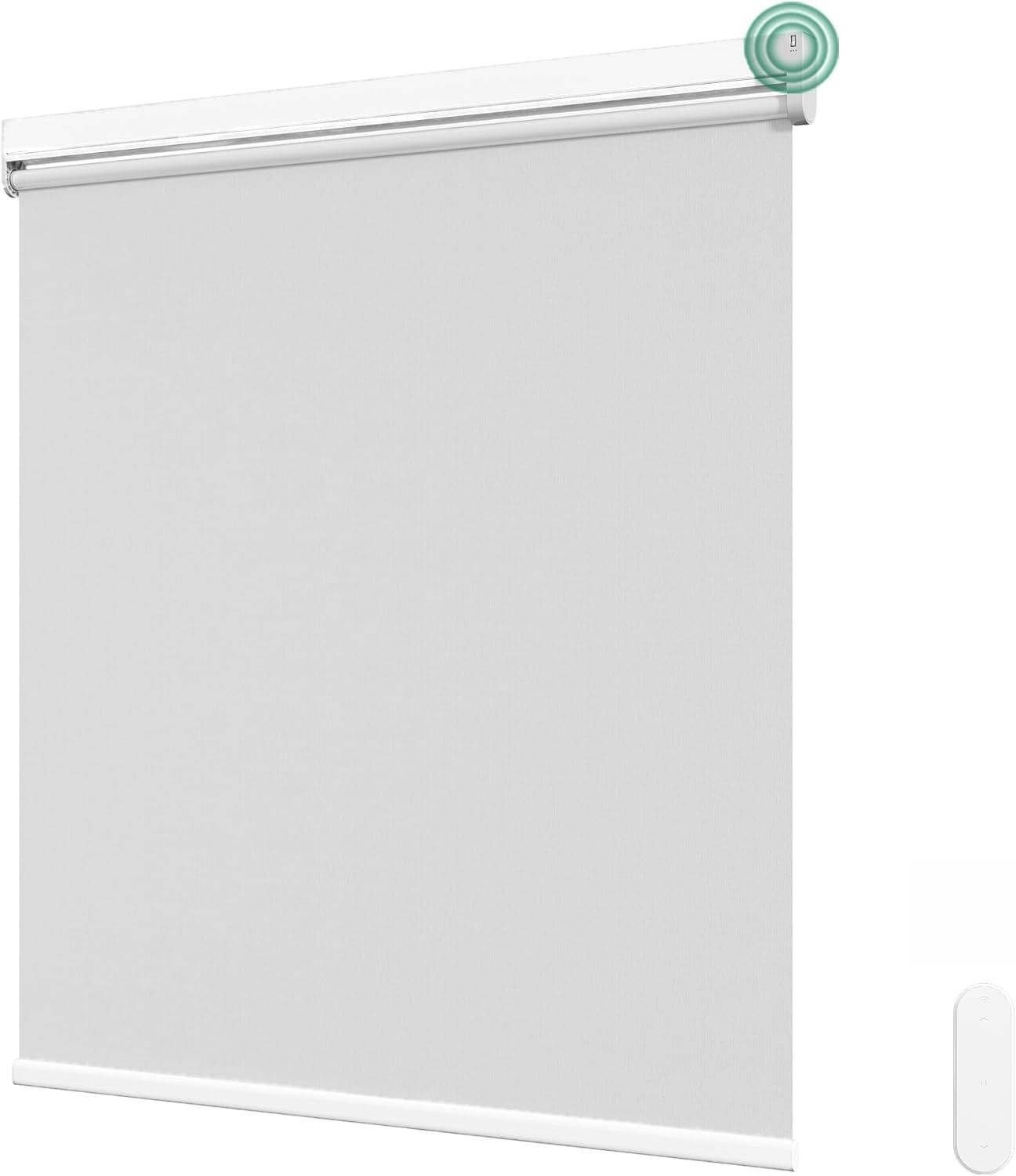 Remote Control Motorized Blackout Roller Blinds - White 35" W X 72" H gallery