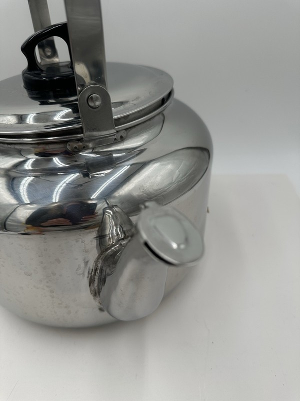Large Korean Tea Kettle 18/ 10 Stainless 5 Liters Whistling Light Vented Vintage gallery