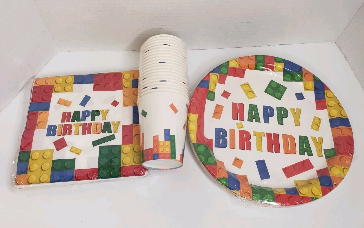 Building Blocks Birthday Party Supplies 65pc ~20 Plates, 20 Cups, 25 Napkins NEW gallery