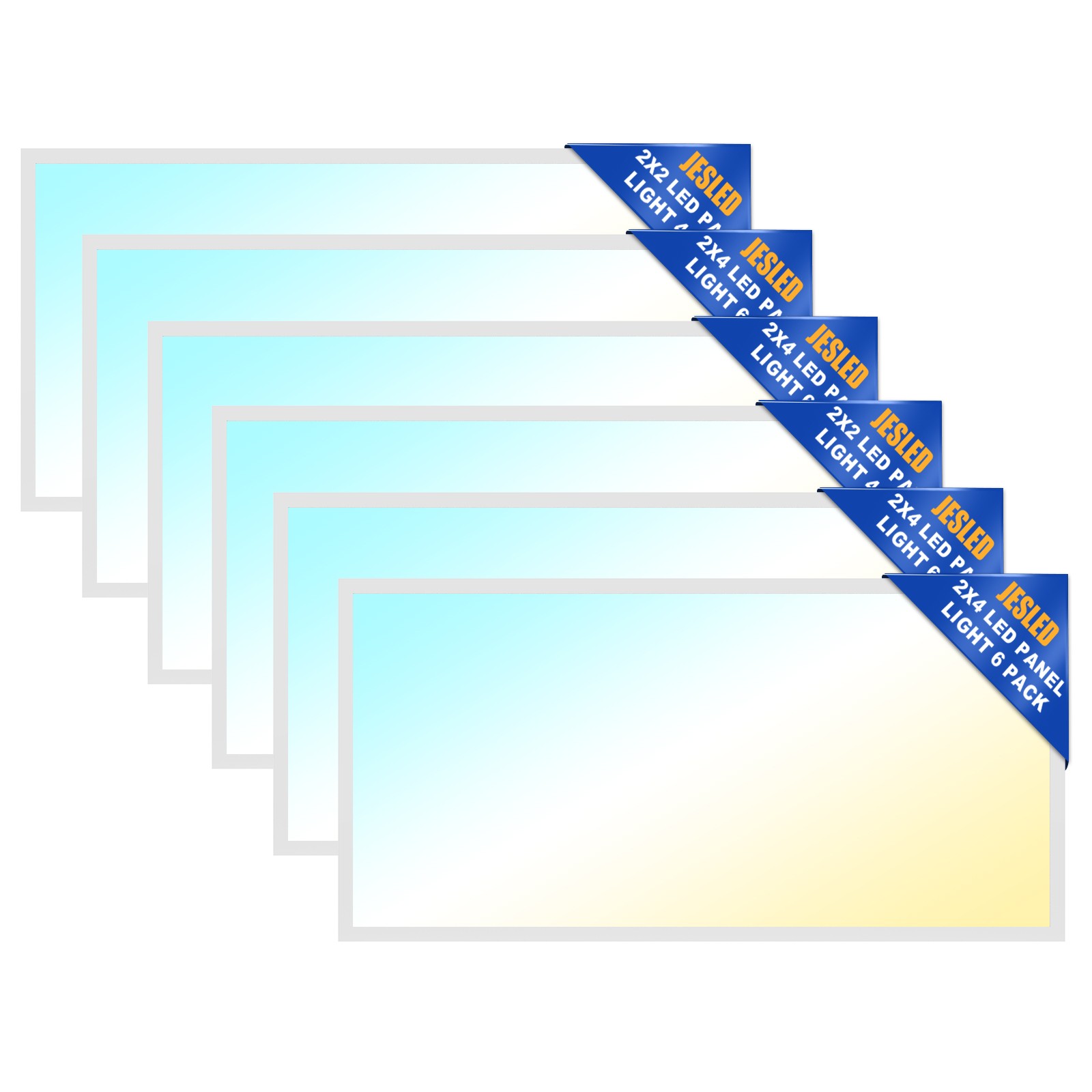 6 PACK 2x4 LED Flat Panel Lights 30-72W 5CCT 2700K-6500K Ceiling Fixture Lights gallery