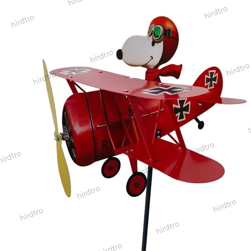 Pilot Flying Biplane Wind Spinner – Metal Garden Windmill Decor Yard Art gallery