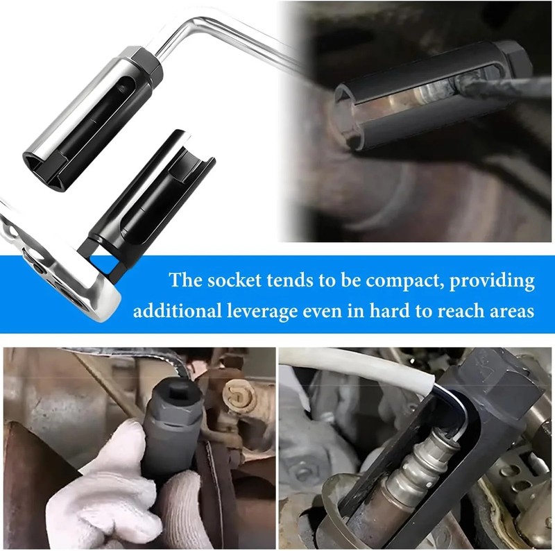 Oxygen Sensor Socket, Chromed-Vanadium Steel Oxygen Sensor Wrench Removal Tool w gallery