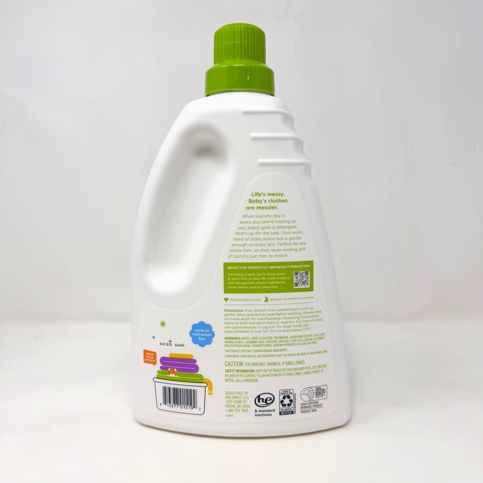 Babyganics Concentrated Laundry Detergent, Fragrance Free, 60oz gallery