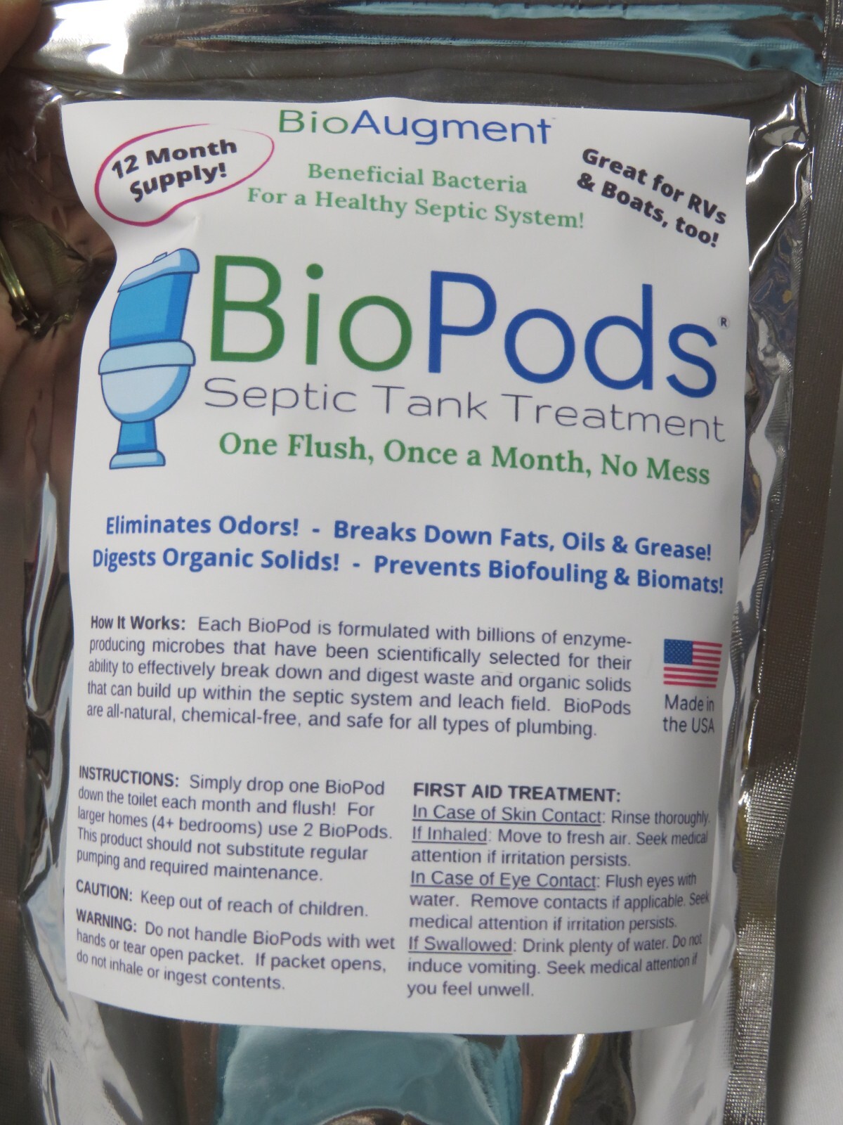 Septic Tank Treatment ALL NATURAL CHEMICAL FREE Bio Pods RVs & Boats and More gallery