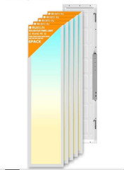6 Pack 1×4 LED Flat Panel Light Drop Ceiling Office Fixture, 5 CCT Dimmable 5040