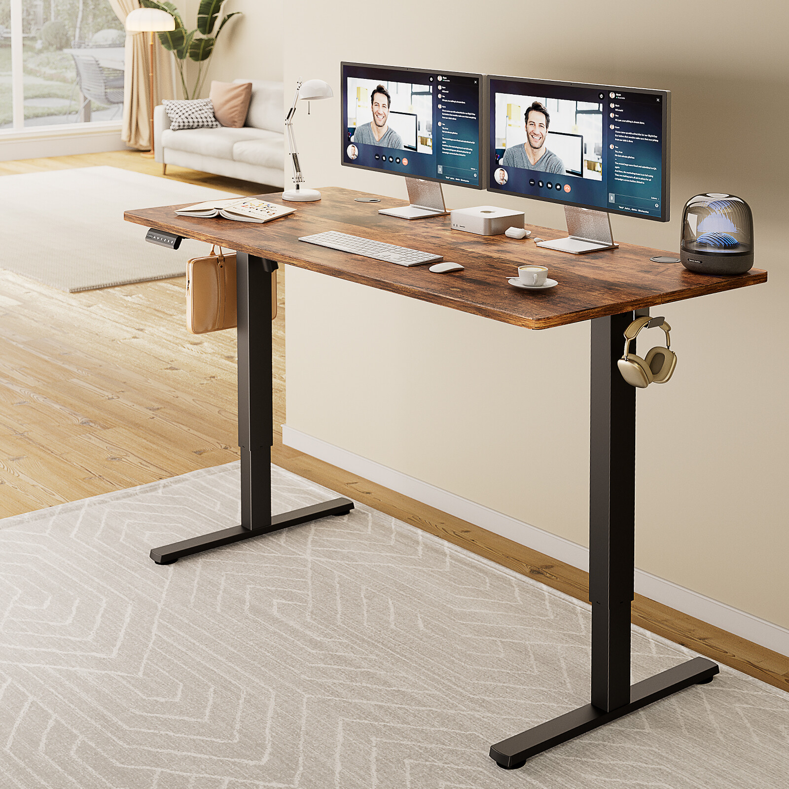 Height Adjustable Electric Standing Desk Computer Table - 40/48/55/63x24in Sizes gallery