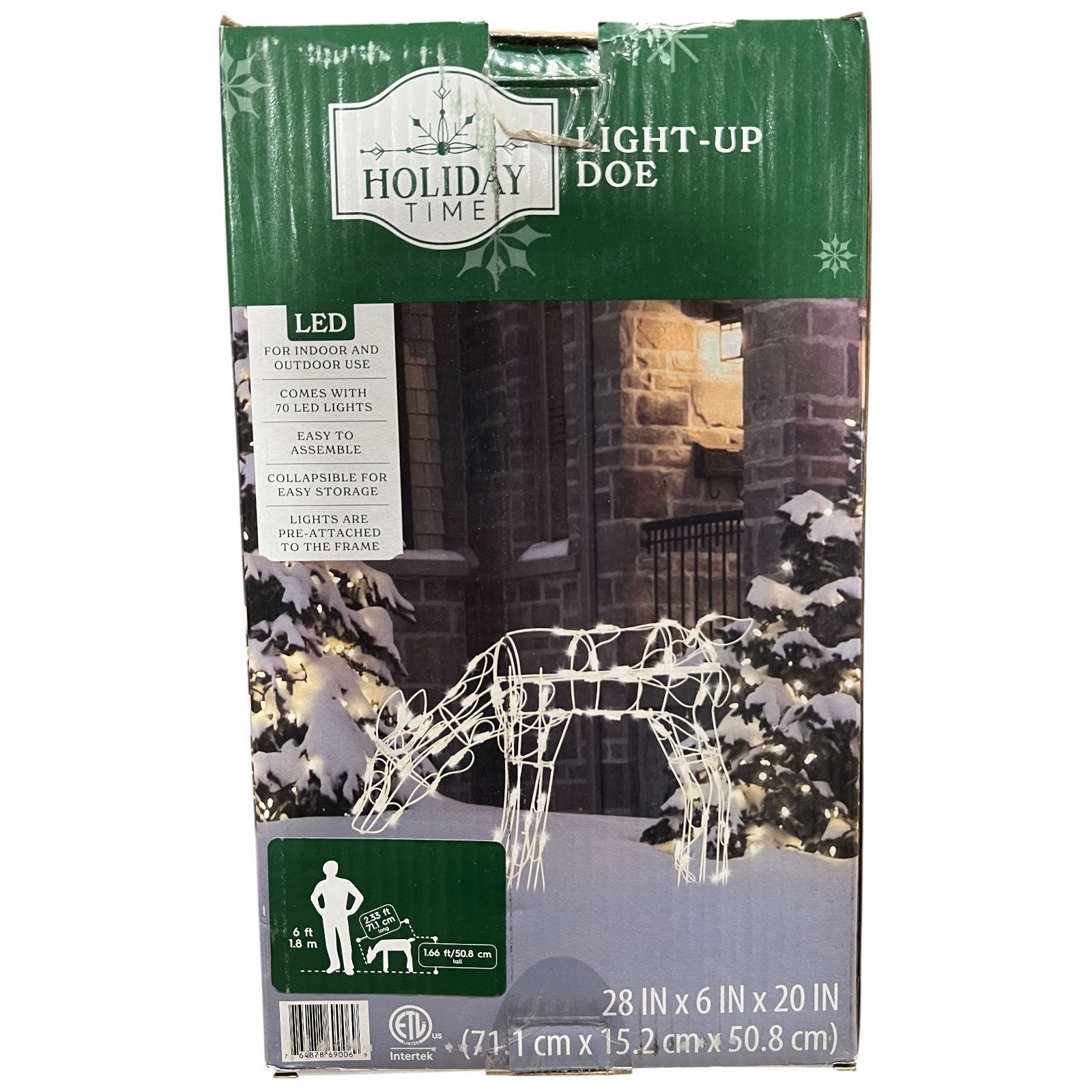 Holiday Time Light Up Doe 28" 70 LED Lights Christmas Indoors Outdoor White gallery