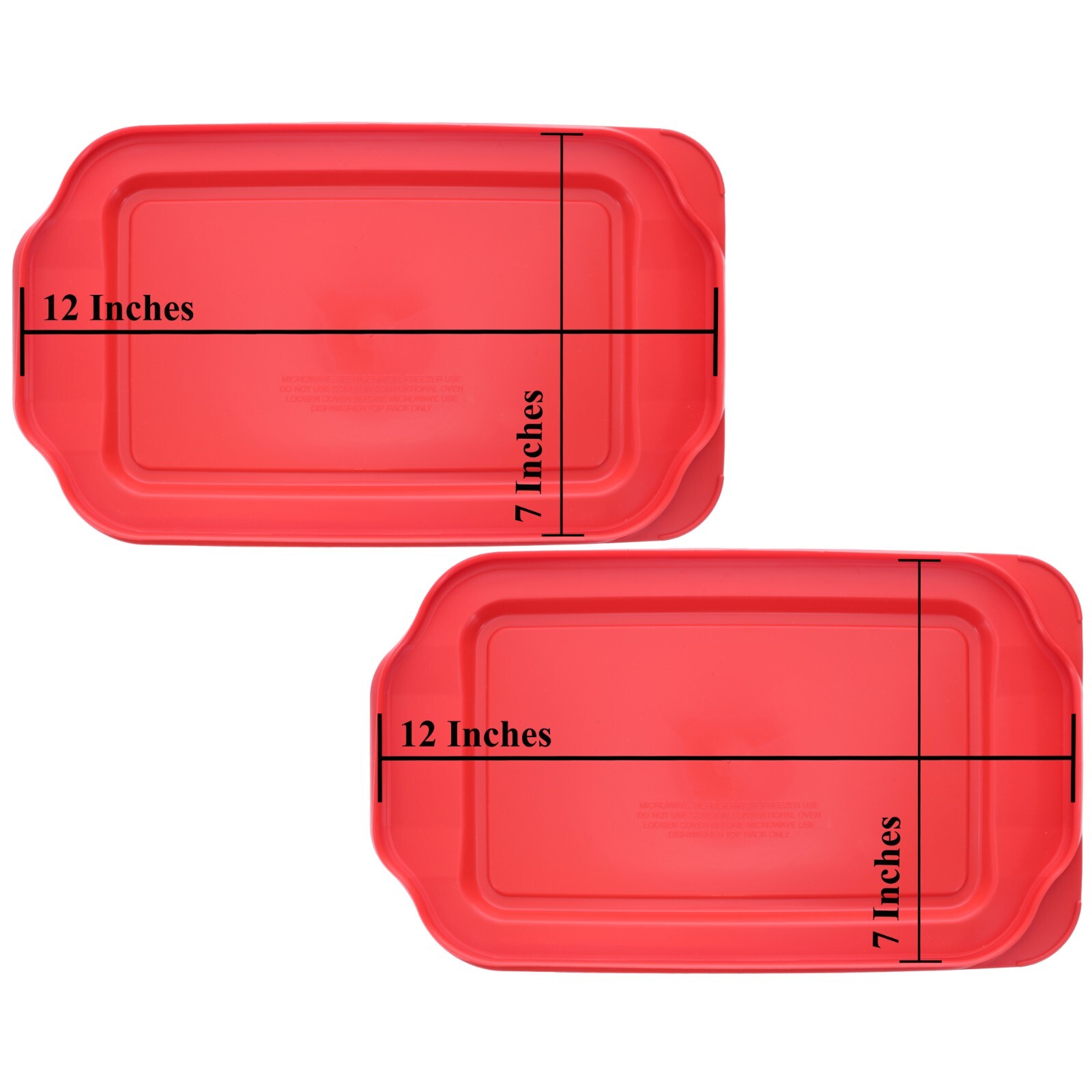 Pyrex 232-PC 11" x 7" Red Rectangular Lid Cover 2 Pack New for 2Qt Glass Dish gallery