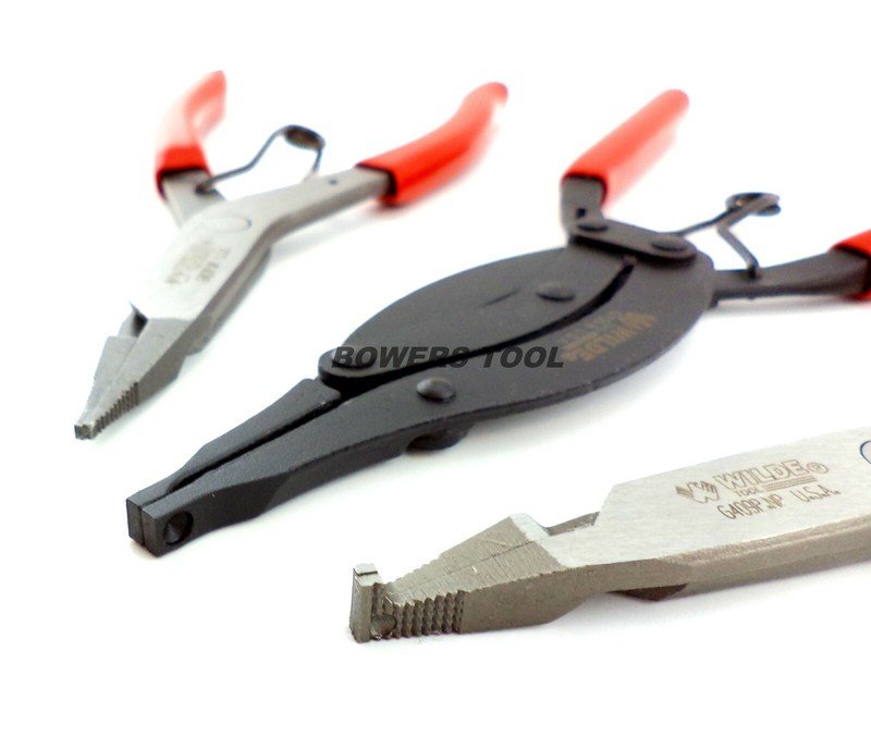 Wilde Tool 3pc Lock Ring Pliers Set Compound Right Angle 90 Straight MADE IN USA gallery