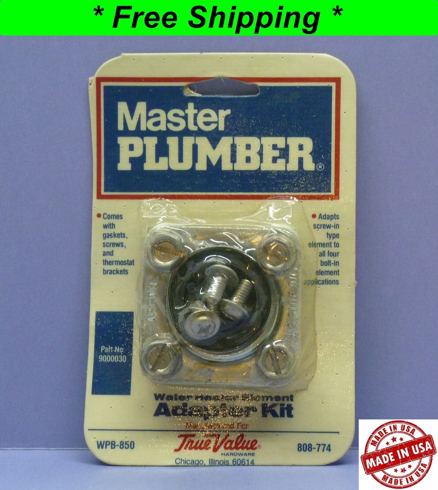 True Value Water Heater Element Adapter Kit, Universal, Screw-in Element to Bolt