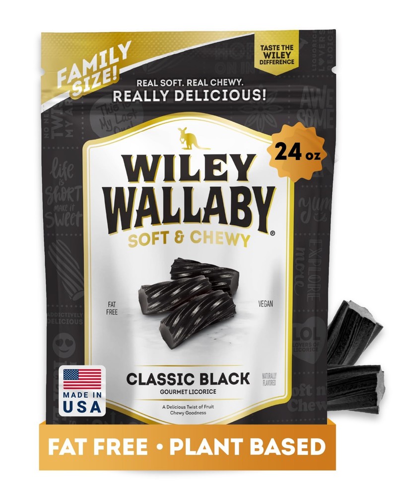 Wiley Wallaby Licorice 24 oz Classic Soft Chewy Australian Black Candy