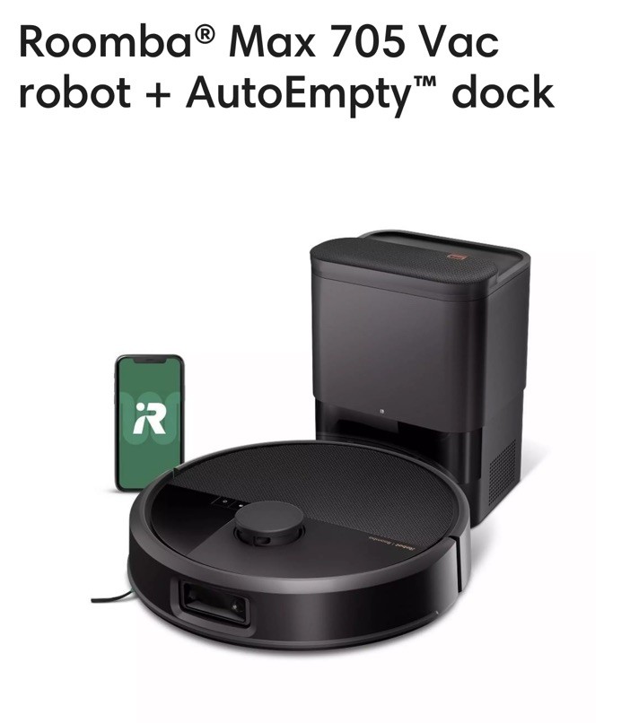 iRobot - Roomba Max 705 Vac Robot Vacuum + AutoEmpty Dock - Black gallery